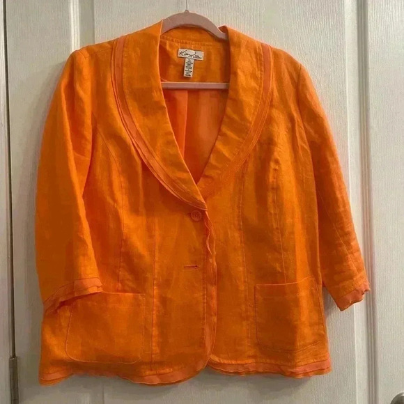 Kim Rogers Jackets & Blazers - Peach Colored 3/4 Sleeve Jacket by Kim Roger’s